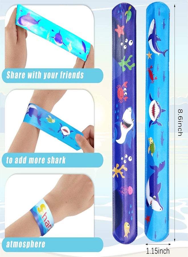 سنابترون هدايا سنابترون بيبي شارك لأعياد ميلاد الأطفال - 12 سوارًا قابلًا للصفع للبنات والأولاد، بتصميم بيبي شارك، زينة أو لوازم حفلات / هدية عيد ميلاد للأولاد / هدايا تذكارية لأعياد الميلاد - Image 3